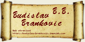 Budislav Branković vizit kartica